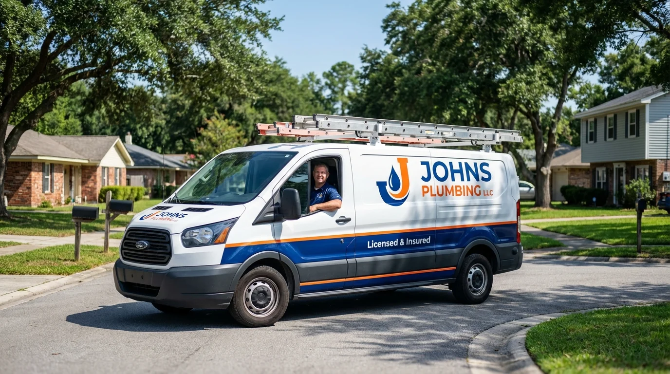 Johns Plumbing LLC service van in Cannelton, IN